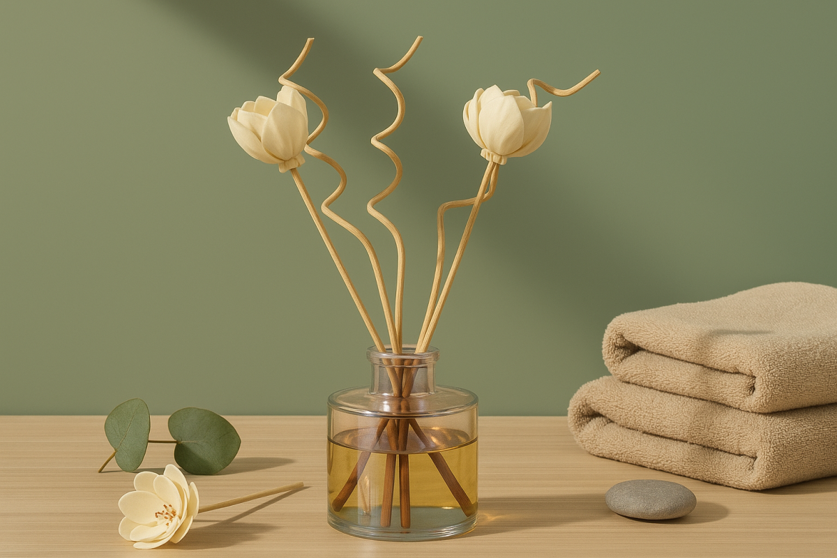 Prism bouquet Reed Diffuser with spiral flower reeds